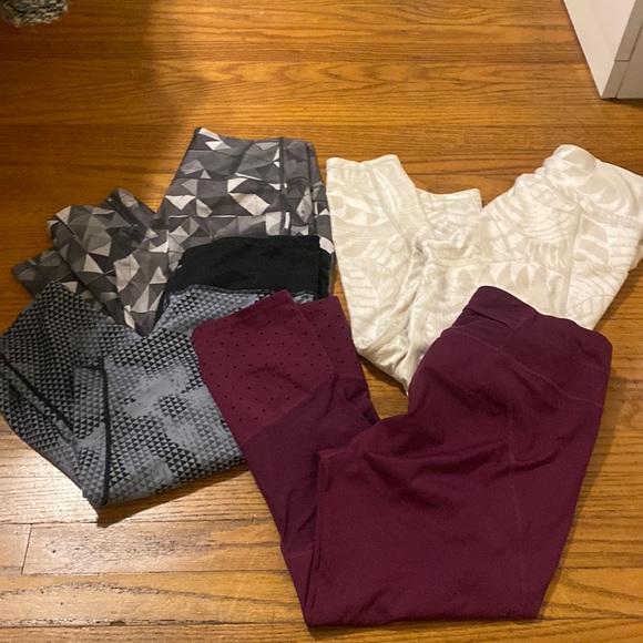 LOT NIKE ATHLETA leggings workout stretch yoga pants size M cropped 7/8 capri - Picture 3 of 12